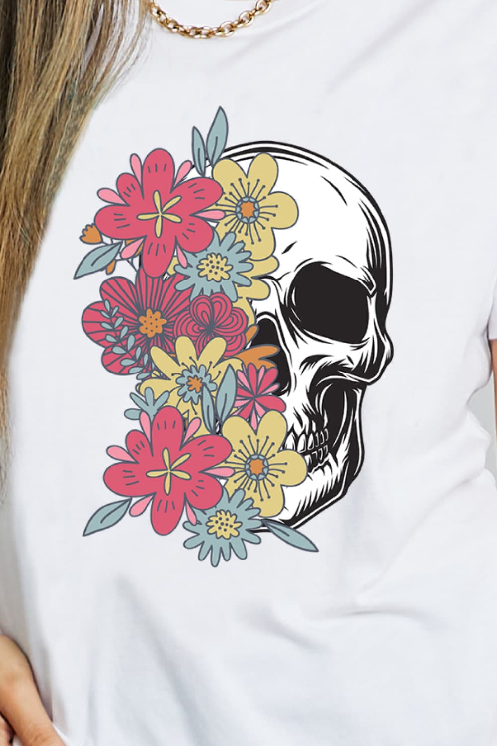 Simply Love Skull Graphic Cotton T-Shirt