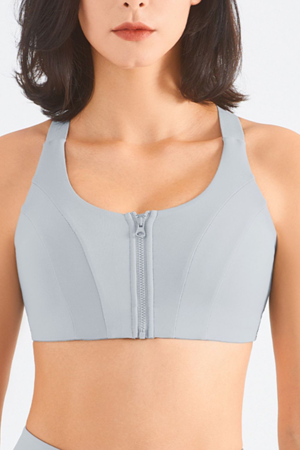 Zip-Up Racerback Sports Bra