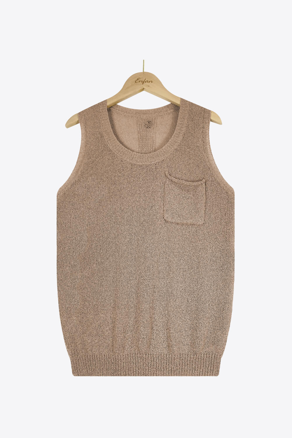 Buttoned Pocket Knit Tank