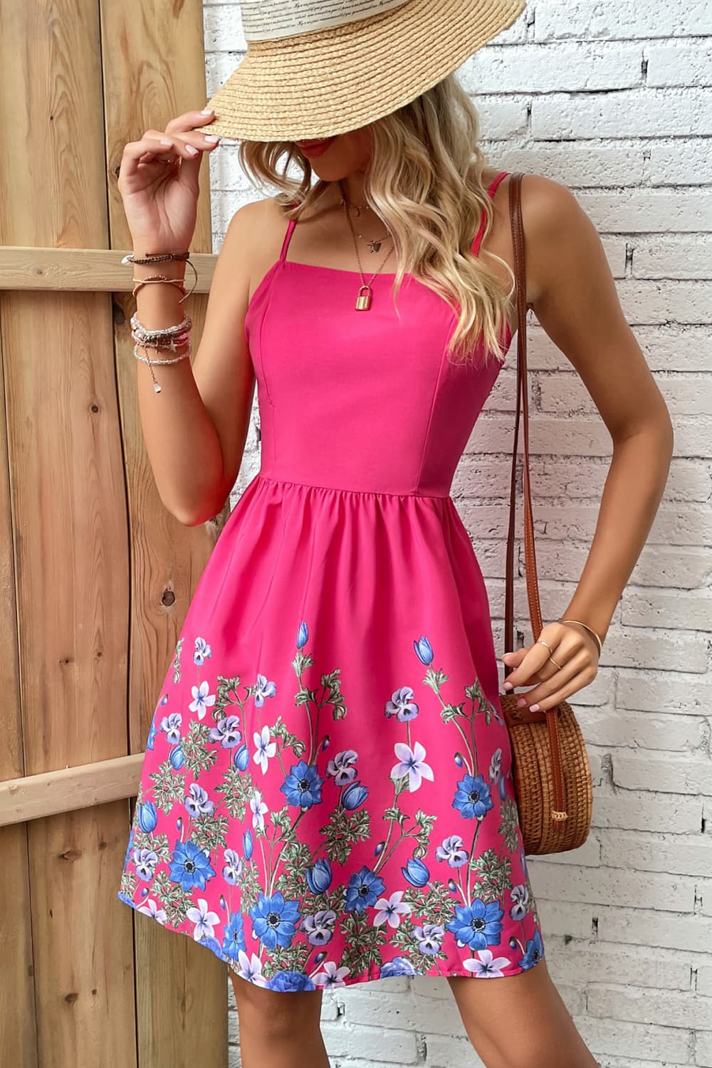 Floral Spaghetti Strap Mini Dress