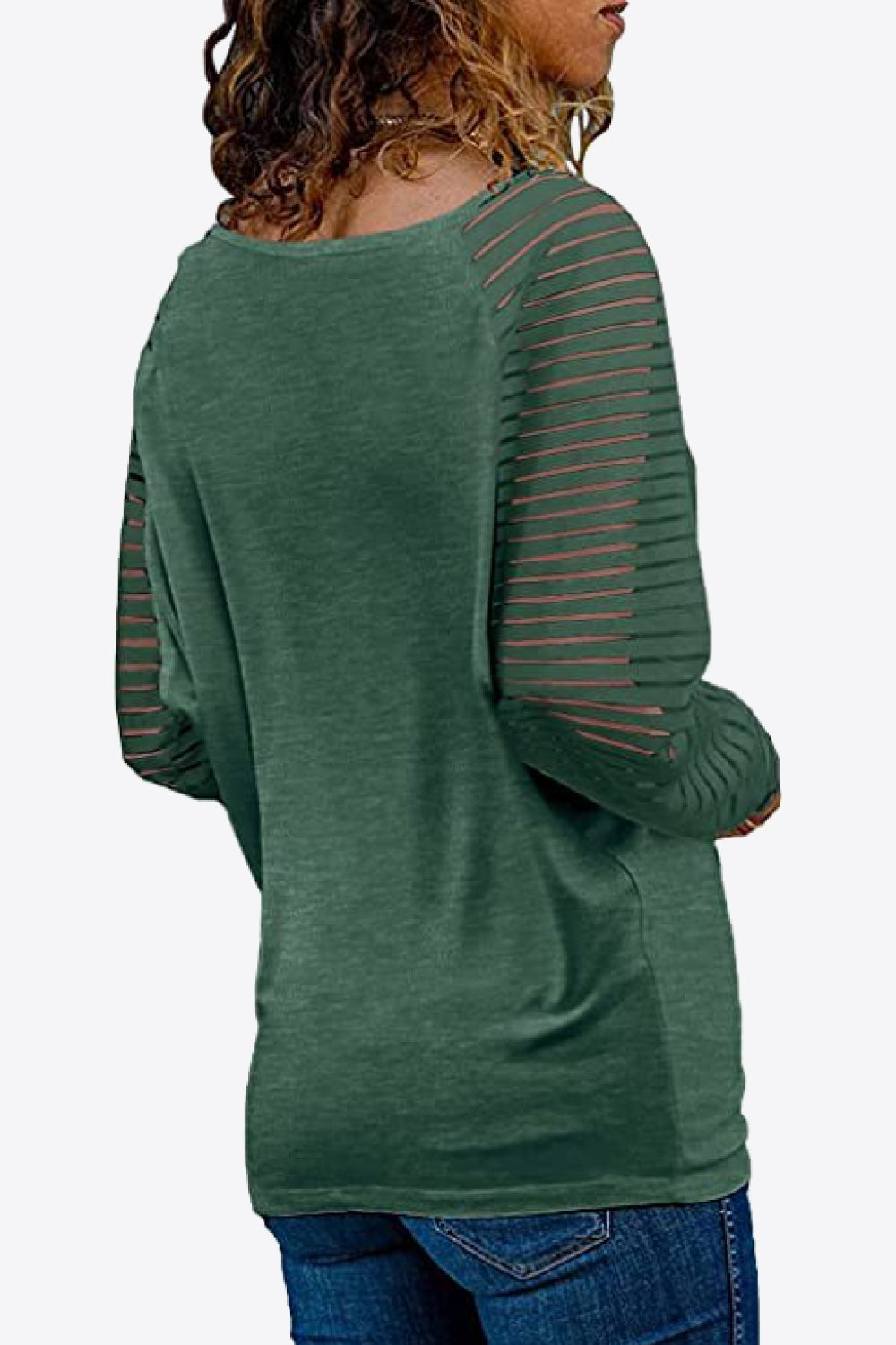 V-Neck Long Raglan Sleeve Top